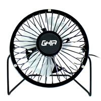 MINI VENTILADOR DE ESCRITORIO GHIA METALICO COLOR NEGRO ALIMENTACION USB
