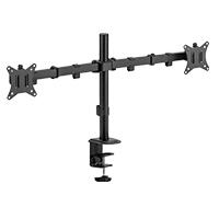 [AC-11079] SOPORTE DOBLE PARA MONITOR ACTECK ENFORCE ZONE SM490 / SOPORTE VESA / FIJACION POR PRENSA MECANICA / MAX 9 KG POR BRAZO / ATORNILLADO / ROTACION 180 / INCLINACION 45 / NEGRO / AC-934602