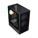 GABINETE ACTECK ZYRON GC606 / MINI TORRE / MICRO ATX - MINI ITX / VENTILADORES FRGB X3 / FUENTE DE PODER TIPO ATX (NO INCLUIDA) / METAL + PANEL DE CRISTAL TEMPLADO / NEGRO / AC-943819