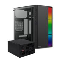 [CS-854] GABINETE ACTECK FUSION II GI440 / MICRO TORRE / MICRO ATX, MINI ITX / FUENTE 500W / ILUMINACION RGB / PANEL ACRILICO, METAL / NEGRO / AC-935753