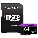 MEMORIA ADATA MICRO SDHC 64GB UHS-I CLASE 10 C/ADAPTADOR (AUSDX64GUICL10-RA1)