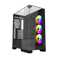 [CS-1007] GABINETE OCELOT GAMING GLASS HUNTER 3 / MINI TOWER /ATX, M-ATX, ITX LISTO PARA MB BTF / PANEL LATERAL, FRONTAL Y SUPERIOR DE CRISTAL TEMPLADO/ INCLUYE 3 VENTILADORES / ENFRIAMIENTO LIQUIDO HASTA 3600MM / GPU HASTA 400MM / COLOR NEGRO