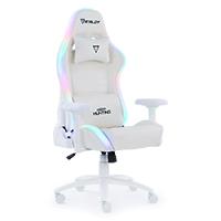 [AC-10199] SILLA OCELOT GAMING ORGB-WHITE THUNDRA / VINIPIEL / RGB / BASE METALICA AJUSTABLE / DESCANSABRAZOS 4D / PISTON CLASE 4 / RECLINABLE 90-155 GRADOS / HASTA 150KG / COJINES LUMBAR Y CERVICAL / COLOR BLAN