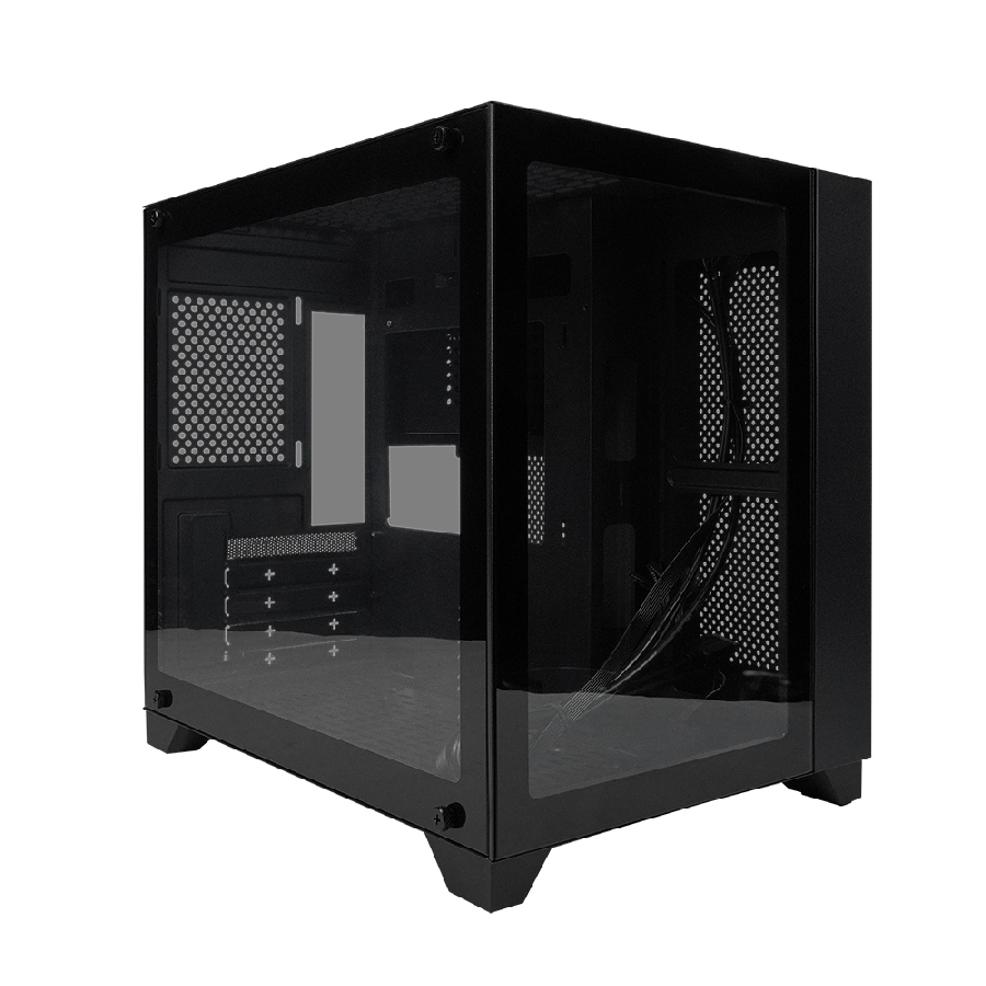 GABINETE GAME FACTOR CSG570 MATX FISHTANK, DOBLE CRISTAL, USB 3.0, S/FTE, NEGRO
