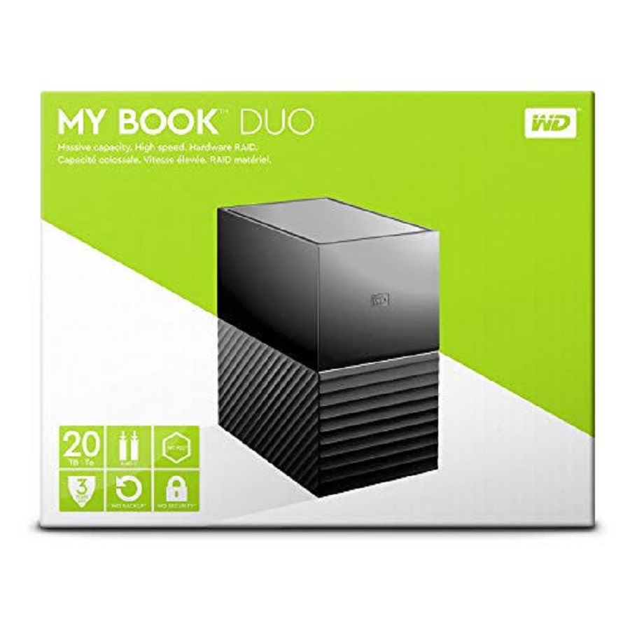 DISCO DURO EXTERNO WD MY BOOK DUO 20TB 3.5 ESCRITORIO USB3.1 NEGRO WINDOWS RAID 0-1 BACKUP DROPBOX ENCRIPTACION WDBFBE0200JBK-NESN