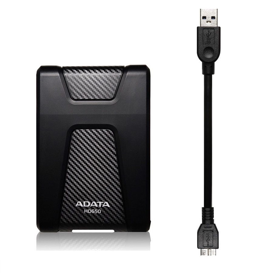 [HD-1619] DISCO DURO EXTERNO ADATA HD650 2TB PORTATIL 2.5 USB 3.2 WINDOWS MAC LINUX CONTRAGOLPES COLOR NEGRO (AHD650-2TU31-CBK)
