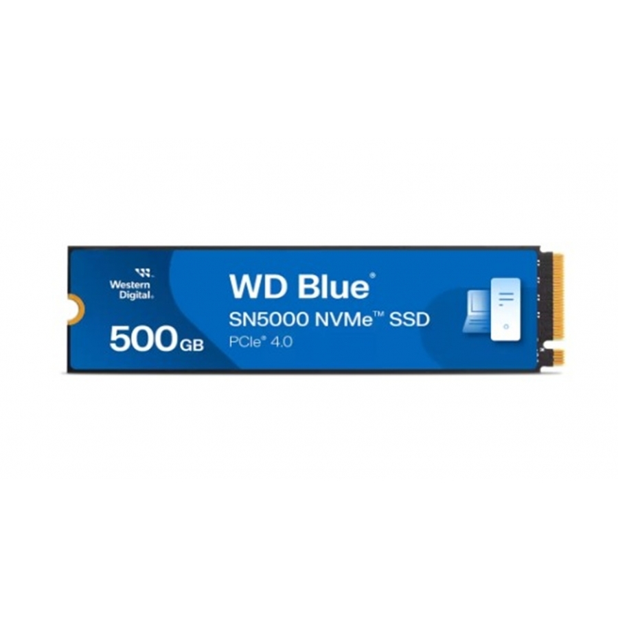 UNIDAD DE ESTADO SOLIDO SSD INTERNO WD BLUE SN5000 500GB M.2 2280 NVME PCIE GEN4 X4 LECT.5000MBS ESCRIT.4000MBS TBW300 PC LAPTOP MINIPC WDS500G4B0E-00CNZ0