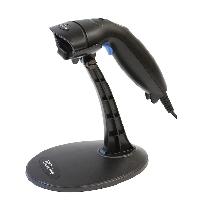 [LEC-28] LECTOR DE CODIGO DE BARRAS EC LINE EC-LS-9620, NEGRO, LASER, USB, 1D, 200 LECTURAS POR SEGUNDO, INCLUYE BASE