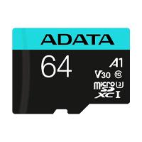MEMORIA ADATA MICRO SDXC/SDHC 64GB UHS-I 100MB/80MB CLASE 10 V30 A2 C/ADAPTADOR (AUSDX64GUI3V30SA2-RA1)