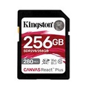 MEMORIA FLASH SD KINGSTON SDXC CANVAS REACT PLUS 256GB 280R/150W UHS-II U3 V60 SDR2V6/256GB