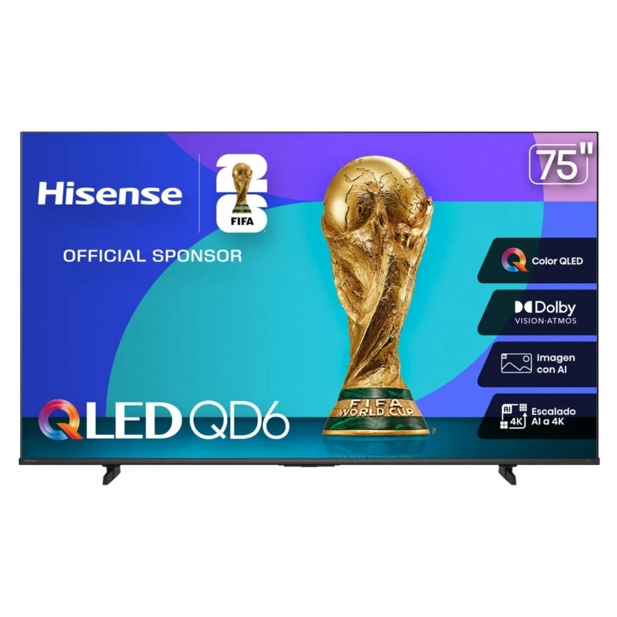 [TV-1165] TELEVISION 75 PULGADAS QLED HISENSE 75QD6QV SMART VIDAA TV, UHD 4K, DOLBY VISION, DOLBY ATMOS, WIFI