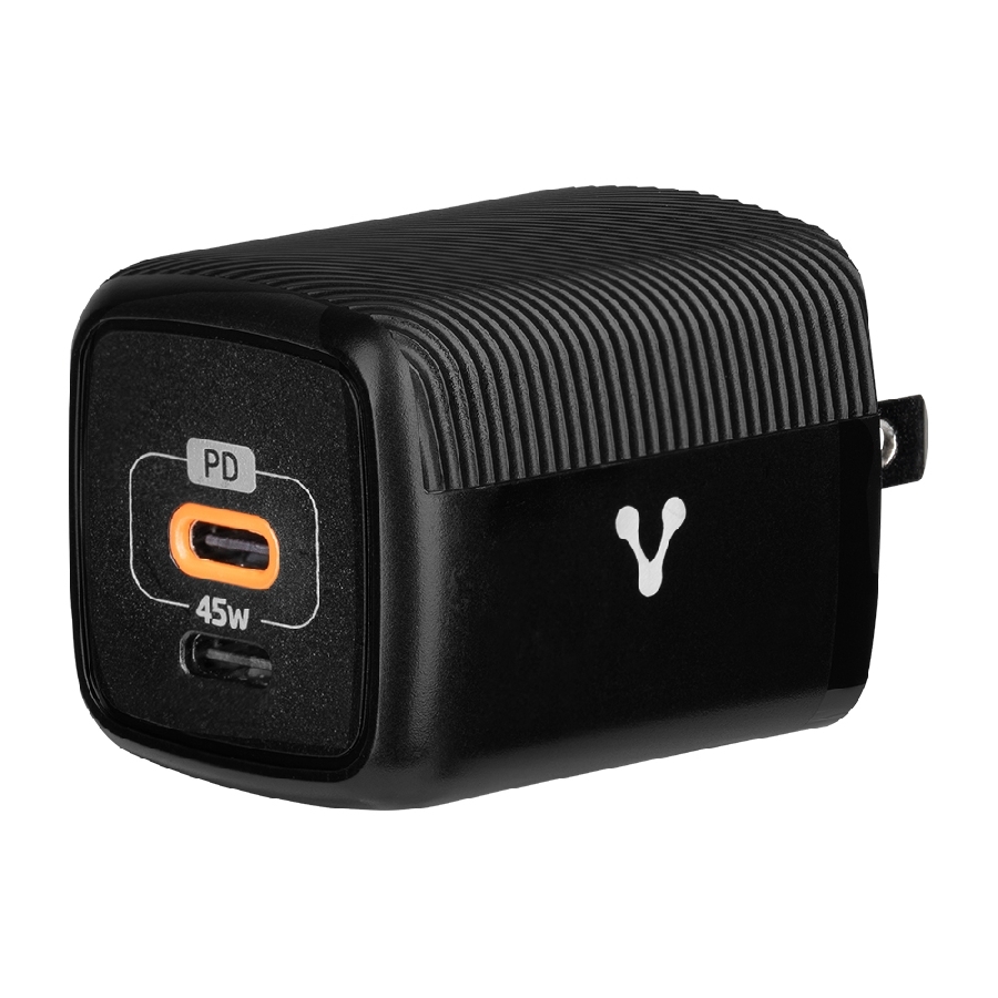 [AC-13477] CARGADOR PARED / VORAGO /  AU-402 - CARGA RAPIDA   /  3.0   A   1 USB-C /  45W  /  NEGRO