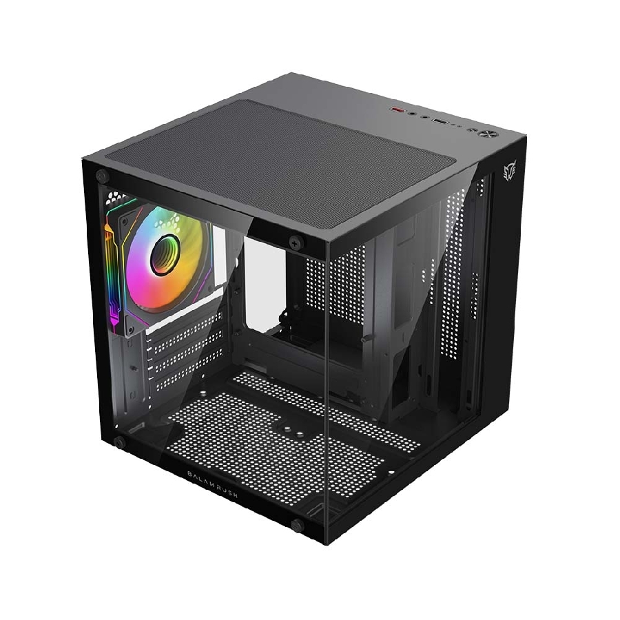 [CS-1169] GABINETE GAMER BALAM RUSH TANK GLOW MINI 3500 / MINI TORRE / MICRO-ATX, MINI ITX / INCLUYE 3 VENTILADORES ARGB 120 MM / CRISTAL TEMPLADO / NEGRO / BR-943871