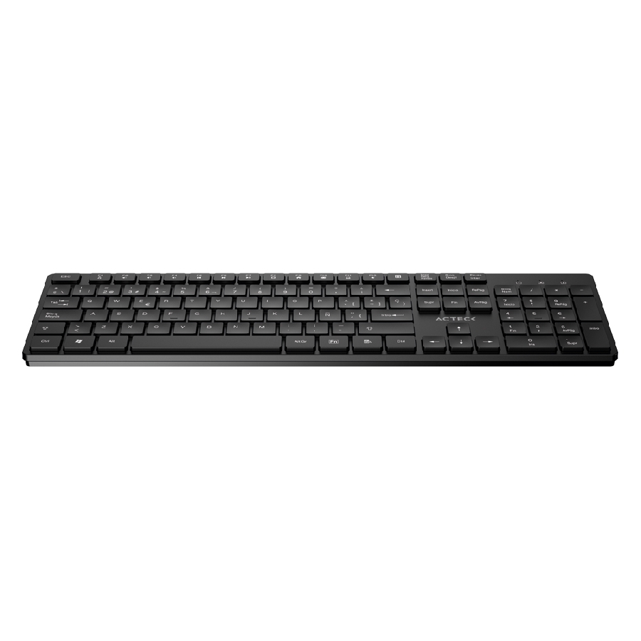 TECLADO ACTECK VANTAGE AERO TI555 / INALAMBRICO DONGLE USB / ESPAÑOL / MULTIMEDIA / WINDOWS / 105 TECLAS / NEGRO / AC-943468