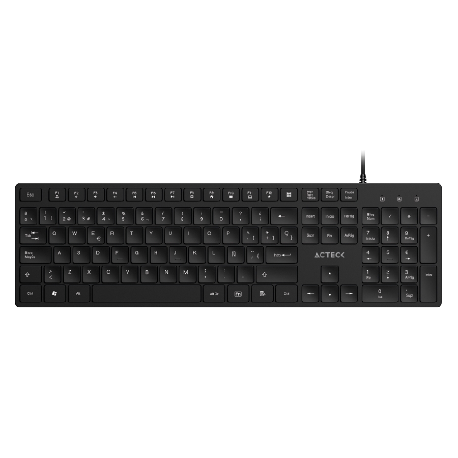 [KB-1170] TECLADO ACTECK VANTAGE AERO TA545 / ALAMBRICO USB / MULTIMEDIA / ESPAÑOL / 105 TECLAS / WINDOWS / MEMBRANA / NEGRO / AC-943475