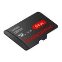 MEMORIA SANDISK VIDEO SC QD111 MICRO SDHC 64GB VIDEOVIGILANCIA 24/7 CLASE 10 U1 LECT 100MB/S ESC 20MB/S  SDSDQAS4-064G-BP