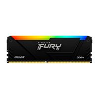 [RAM-4128] MEMORIA RAM KINGSTON DIMM DDR4 8GB 3600MT/S FURY BEAST BLACK XMP RGB CL17 288PIN 1.35V C/DISIPADOR DE CALOR P/PC/GAMER/ALTO RENDIMIENTO KF436C17BB2A/8