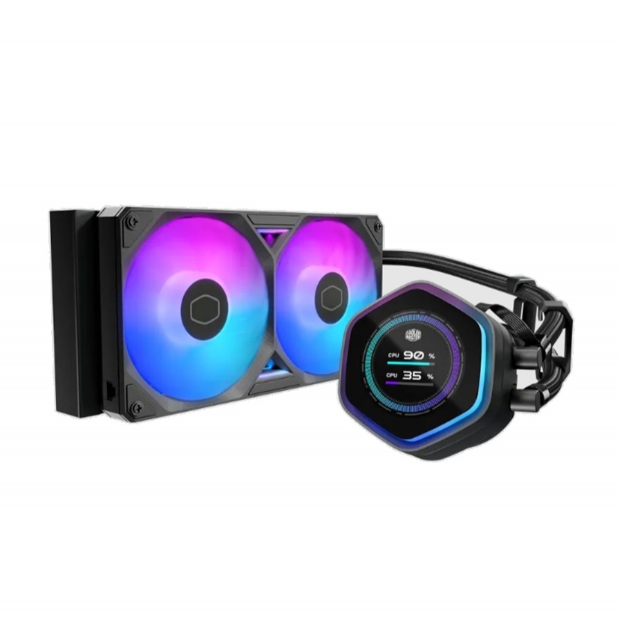 [CF-600] DISIPADOR DE ENFRIAMIENTO LIQUIDO COOLER MASTER MASTERLIQUID ATMOS II LCD 240 / ARGB / NEGRO / GAMER