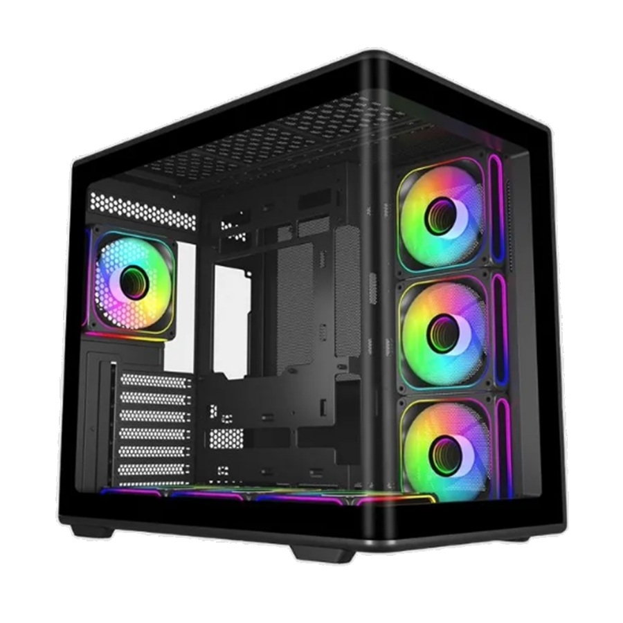 [CS-1151] GABINETE COOLER MASTER ELITE 600, ARGB FAN 7 / NEGRO / TORRE INTERMEDIA / MINI-ITX / MINI-DTX / MICRO-ATX / ATX / PANEL PANORAMICO VIDRIO TEMPLADO