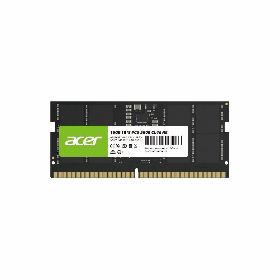 [RAM-4281] MEMORIA RAM ACER SD200 SODIMM DDR5 16GB 5600MHZ, 1.1V LAPTOP BL.9BWWA.414
