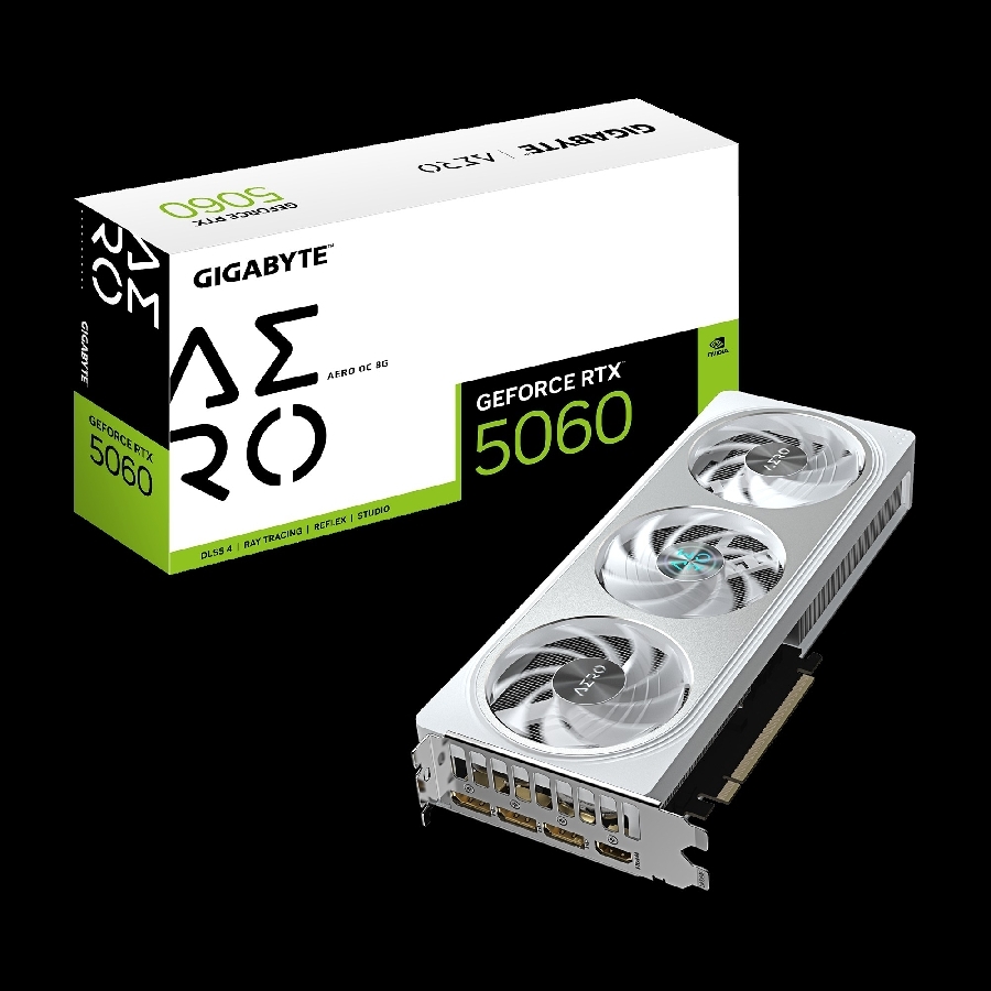 TARJETA DE VIDEO GIGABYTE GV-N5060AERO OC-8GD / RTX 5060 / GDDR7 8 GB / DP 2.1 / HDMI / 2.1 / GAMA BAJA
