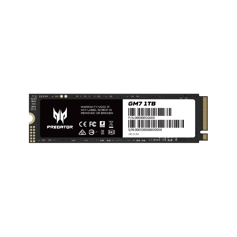 [HD-2966] UNIDAD DE ESTADO SOLIDO SSD INTERNO PREDATOR GM7 1TB M.2 2280 NVME 2.0 PCIE GEN 4X4 LECT.7400 ESCRIT.6500 MBS 3D TLC NAND PC LAPTOP MINIPC (BL.9BWWR.118)