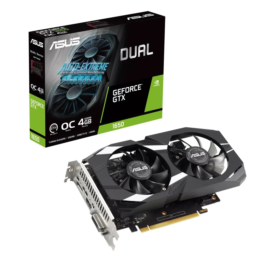 [VC-1417] TARJETA DE VIDEO ASUS NVIDIA GTX1650 /PCIE X16 3.0 /4GB GDDR6 /HDMI /DP /DVI /ESTANDAR /GAMA MEDIA