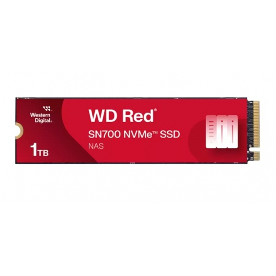 UNIDAD DE ESTADO SOLIDO SSD INTERNO WD RED SN700 1TB M.2 2280 NVME PCIE GEN3 X4 LECT.3430MBS ESCRIT.3000MBS NAS WDS100T1R0C