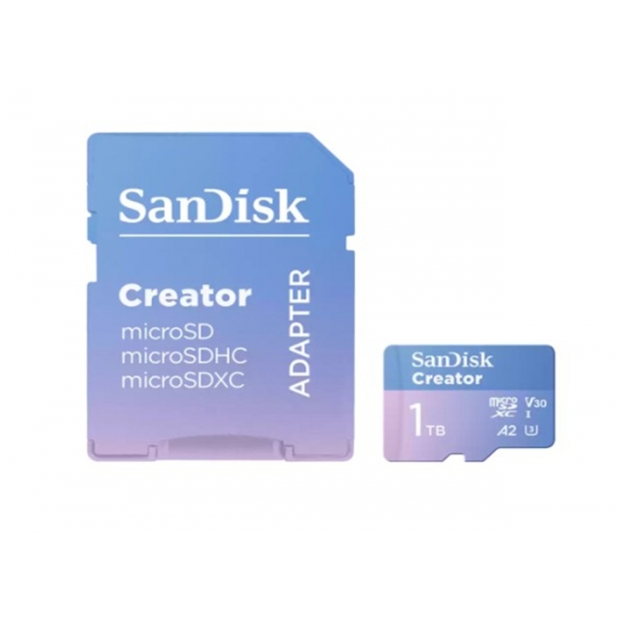 [RAM-4771] MEMORIA SANDISK MICRO SDXC CREATOR 1TB LECT 190MB/S ESC 130MB/S GRABA 4K/5.3K  SDSQXAV-1T00-GN6MS