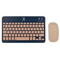 [KB-1014] KIT TECLADO Y MOUSE INALAMBRICO BLUETOOTH RECARGABLE ERGONOMICO COMPACTO PERFECT CHOICE GENOVA - AZUL