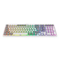 TECLADO ACTECK TECHNO PRO TI790 / MULTIDISPOSITIVO INALAMBRICO DUAL / 108 TECLAS / USB - 2 BT- 2.4 GHZ / MECANICO / MULTIMEDIA / ILUMINACION RGB / RECARGABLE / ESPAÑOL /WIN - MAC / BLANCO / AC-940078