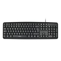 TECLADO ALAMBRICO RESISTENTE A SALPICADURAS Y DERRAMES TECLAS DE MEMBRANA CONECTOR USB PERFECT CHOICE - NEGRO