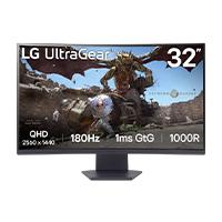 MONITOR LG ULTRAGEAR 32GS60QC GAMER CURVO QHD 31.5,PANEL VA, 2560X1440, 180HZ, TR 1MS, CURVATURA 1000R, HDR10, AMD FREESYNC, ASPECTO 16:09, CONTRASTE 3000:1, DISPLAYPORT, HDMI, MONTAJE 100X100