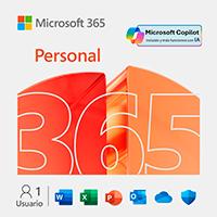 ESD MICROSOFT 365 PERSONAL / SUSCRIPCION ANUAL / DESCARGA DIGITAL / 1 USUARIO / 5 DISPOSITIVOS / APLICACIONES: WORD, EXCEL, POWER POINT, OUTLOOK, ONE NOTE, ONEDRIVE, CLIPCHAMP / CON IA COPILOT