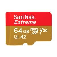 [RAM-3870] MEMORIA SANDISK MICRO SDXC 64GB EXTREME 170MB/S 4K CLASE 10 A2 V30 C/ADAPTADOR SDSQXAH-064G-GN6MA