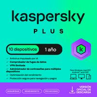 ESD KASPERSKY PLUS 10 DISP 5 CUENTAS KPM 1 AÑO