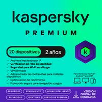 ESD KASPERSKY PREMIUM 20 DISP 10 CUENTAS KPM 2 AÑOS