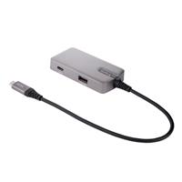 ADAPTADOR STARTECH.COM MULTIPUERTOS USB C - USB-C A HDMI 2.0 4K 60HZ, PD CON PASO DE 100W - HUB USB DE 3 PUERTOS DE 10GBPS - MINI DOCKING STATION USB TIPO C PORTATIL - CABLE DE 25CM