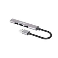 [AC-11628] HUB USB,MANHATTAN,168427, V2.0  3 PTOS Y V3.0 1 PTO, ALUMINIO GRIS ESPACIAL
