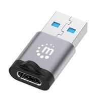 [AC-10834] ADAPTADOR,MANHATTAN,356305, USB-C V3.2 GEN1, AM-CH, 5GBPS 3A, ALUMINIO GRIS ESPACIAL/NEGRO