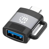 [AC-10835] ADAPTADOR,MANHATTAN,356312, USB-C V3.2 GEN1, CM-AH, 5GBPS 3A, ALUMINIO GRIS ESPACIAL/NEGRO