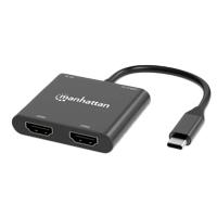 ADAPTADORES/MANHATTAN/154321/CONVERTIDOR USB-C A HDMI 2 PUERTOS 4K - MST
