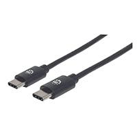 [CB-1353] CABLE USB,MANHATTAN,354882,-C V2.0, C-C 3M NEGRO  60W, 480MB