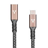 CABLE EXTENSIÓN VORAGO CAB-127 TIPO C HEMBRA-TIPO C MACHO 1 METRO 100W NEGRO