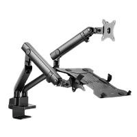 [AC-12408] SOPORTE ACTECK ENFORCE MOTION SM636 / PARA MONITOR 17-32 PULG Y LAPTOP 10-15.6 PULG / ROTACION AJUSTABLE / VESA 75-100MM / ADAPTADOR DE ESCRITORIO / MAX 8 KG POR BRAZO / NEGRO / AC-939645