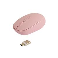 [MS-1579] MOUSE INALAMBRICO OPTICO ERGONOMICO 1000 DPI RECEPTOR DUAL (USB Y TIPO C) SILENCIOSO PERFECT CHOICE WHISPER - ROSA
