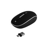 [MS-1581] MOUSE INALAMBRICO OPTICO ERGONOMICO 1000 DPI RECEPTOR DUAL (USB Y TIPO C) SILENCIOSO PERFECT CHOICE WHISPER - NEGRO