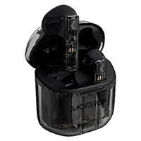 [SPK-2129] AUDIFONOS INALAMBRICOS TWS BACKDROP TRANSPARENTES/10M / TACTIL COLOR NEGRO