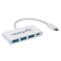 [AC-7246] HUB USB,MANHATTAN,163552,-C  3 PTOS A + 1 PTO C