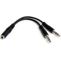 [AC-8825] ADAPTADOR DIVISOR DE AUDIO PARA AUDIFONOS 2X MINI-JACK DE 3.5MM DE 3 PINES A MINI-JACK DE 4 PINES- AURICULARES - NEGRO - STARTECH.COM MOD. MUYHSFMM